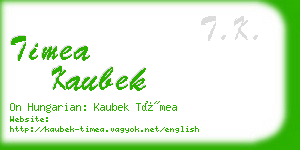 timea kaubek business card